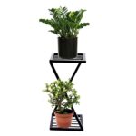 Bhumij Stylish Z-Shape Metal Planter Stand – Modern and durable plant stand for indoor, outdoor, and office use. Ideal for enhancing garden, balcony, or home decor